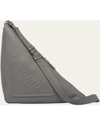 Prada - Triangle Leather Shoulder Bag - Lyst