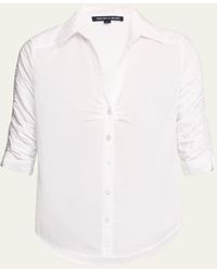 Veronica Beard - Porta Ruched Button-front Shirt - Lyst