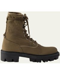 Prada - Canvas Ankle Combat Boots - Lyst