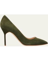 Manolo Blahnik - Bb 90Mm Suede Stiletto Pumps - Lyst