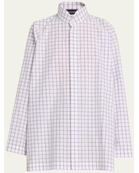 Eskandar - Slim A-line Long Shirt With Double Stand Collar - Lyst