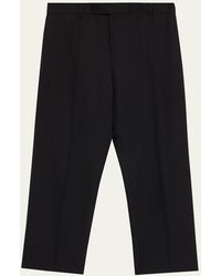 Versace - Wool Straight Leg Flat-Front Trousers - Lyst