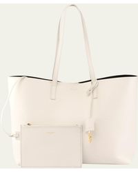 Saint Laurent - Shopping Bag East-west Tote In Smooth Leather - Lyst