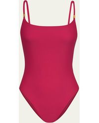 L'Agence - Remi Solid Basic One-piece Swimsuit - Lyst