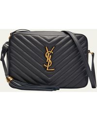 Saint Laurent - Lou Medium Ysl Camera Bag With Pocket And Tassel In Quilted Leather - Lyst