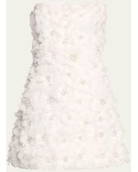 Alice + Olivia - Velia Crystal Floral Strapless Mini Gown - Lyst