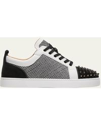 Christian Louboutin - Louis Junior Spikes Bicolor Sneakers - Lyst
