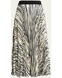 Proenza Schouler - Korine Striped Pleated Midi Pull-on Skirt - Lyst