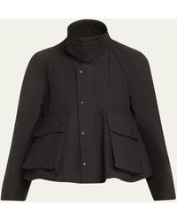 Loewe - Short Trapeze Parka Jacket With Patch Pockets - Lyst