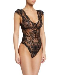 Agent Provocateur Essie Floral-lace Bodysuit - Black
