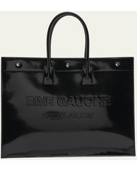 Saint Laurent - Rive Gauche Large Patent Leather Tote Bag - Lyst