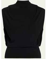 Jonathan Simkhai - Juli Draped High-Neck Top - Lyst