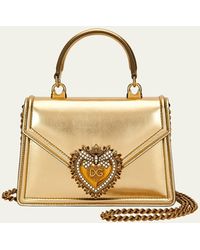 Dolce & Gabbana - Devotion Mini Metallic Leather Top-handle Bag - Lyst