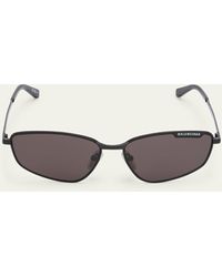 Balenciaga - Metal Cat-eye Sunglasses With Logo - Lyst