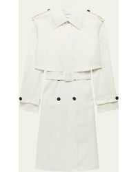 Another Tomorrow - Fluid Cropped Trench Coat - Lyst