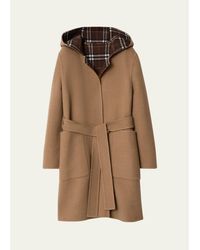Burberry - Hampshire Reversible Hooded Wrap Coat - Lyst
