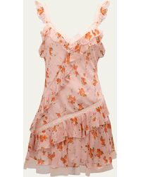 LoveShackFancy - Serima Tiered Floral Lace Sleeveless Mini Dress - Lyst