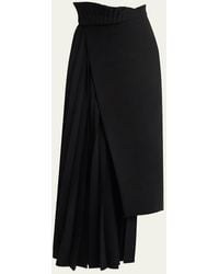 A.W.A.K.E. MODE - Asymmetric Pleated-Insert Maxi Skirt - Lyst