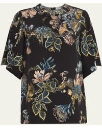 Jason Wu - Forest Floral Short-sleeve Top - Lyst