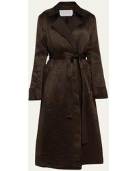 Maria McManus - Quilted Wool Belted Trench Coat - Lyst