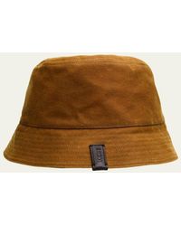 Loewe - Waxed Canvas And Tartan Reversible Bucket Hat - Lyst