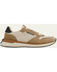 Ferragamo - Atlantic Fabric And Suede Runner Sneakers - Lyst