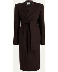 KHAITE - Jelson Double-Face Wool Wrap Coat - Lyst