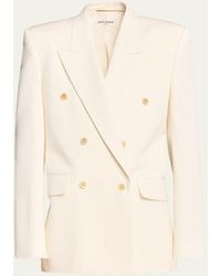Saint Laurent - Oversized Wool-blend Blazer Jacket - Lyst
