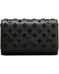 Christian Louboutin - Paloma Clutch In Leather With Loubinthesky Spikes - Lyst