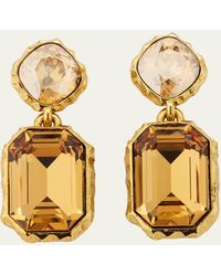 Oscar de la Renta - Classic Crystal Drop Earrings - Lyst