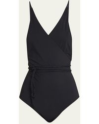 Totême - V-neck Wrap One-piece Swimsuit - Lyst