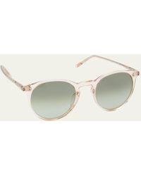 Oliver Peoples - Semi-transparent Round Acetate & Crystal Sunglasses - Lyst