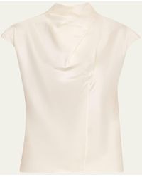 Veronica Beard - Leilany Draped Silk Top - Lyst