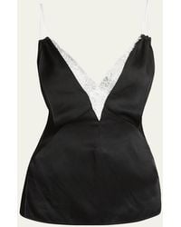 Victoria Beckham - Lace Trim Double-Strap Cami Top - Lyst