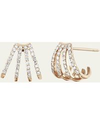 EF Collection - 14k Gold Multi-row Huggie Earrings With Diamonds - Lyst