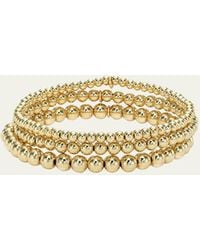 Zoe Lev - 14k Gold Bead Bracelet Stack - Lyst