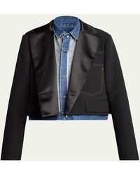 Sacai - Layered Wool Denim Jacket - Lyst