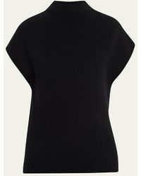 Vince - Wool And Cashmere Short-sleeve Mock-neck Sweater - Lyst