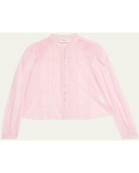 Isabel Marant - Greicy Long-Sleeve Lace Blouse - Lyst