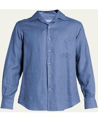 Loro Piana - Andre Long-Sleeve Linen Shirt - Lyst