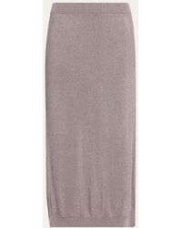 Brunello Cucinelli - Sparkling Cotton Rib Maxi Skirt - Lyst