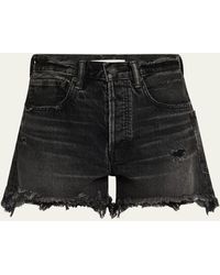 Moussy - Harrington Distressed Denim Shorts - Lyst