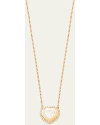Daniella Kronfle - 18k Rose Gold Medium Heart Necklace With Mother Of Pearl And Diamonds - Lyst
