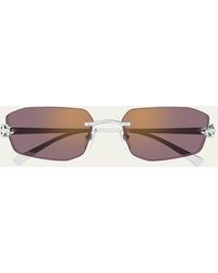 Cartier - Rimless Metal Cat-eye Sunglasses - Lyst