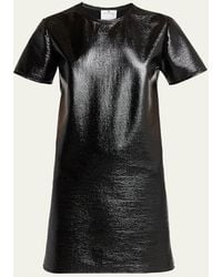 Courreges - Shiny Vinyl Short-Sleeve Mini Dress - Lyst