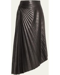 A.L.C. - Tracy Pleated Side-ruched Faux Leather Maxi Skirt - Lyst