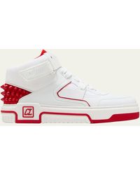 Christian Louboutin - Astroloubi Leather And Textile Mid-top Sneakers - Lyst