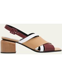 Pierre Hardy - Alpha Leather Crisscross Slingback Block-Heel Sandals - Lyst