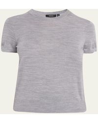 Theory - Basic Regal Wool Short-Sleeve Tee - Lyst
