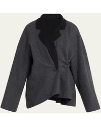 Givenchy - Flannel Folded Asymmetric Button Kimono Jacket - Lyst